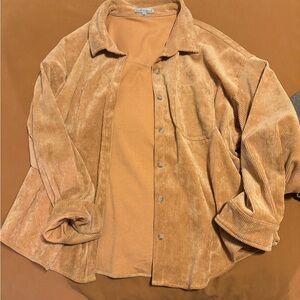 Wishlist Tan Corduroy Teddy Jacket